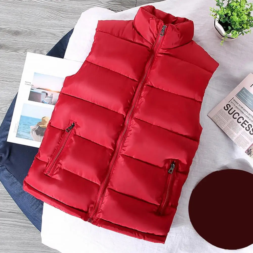 Men Vest Jacket Men Slim Fit Stand Collar Sleeveless Puffer Jackets Winter Casual Waistcoat Men Warm Coat Cold Weather Outerwear Pi-Mart