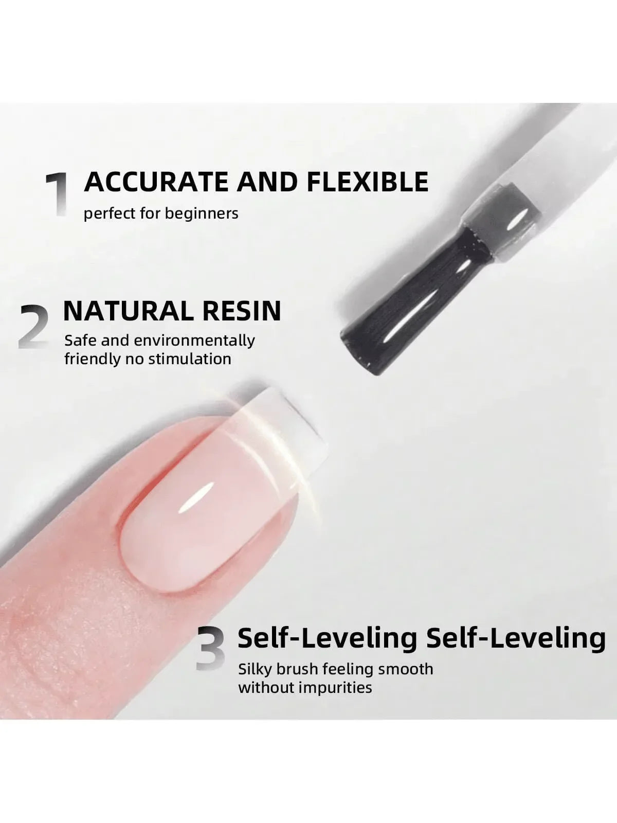 15ml 3-in-1 Clear Hard Builder Gel - Professional Nail Extension, Strengthening & Repair Formula UV/LED Curable Tri Light Beauty
