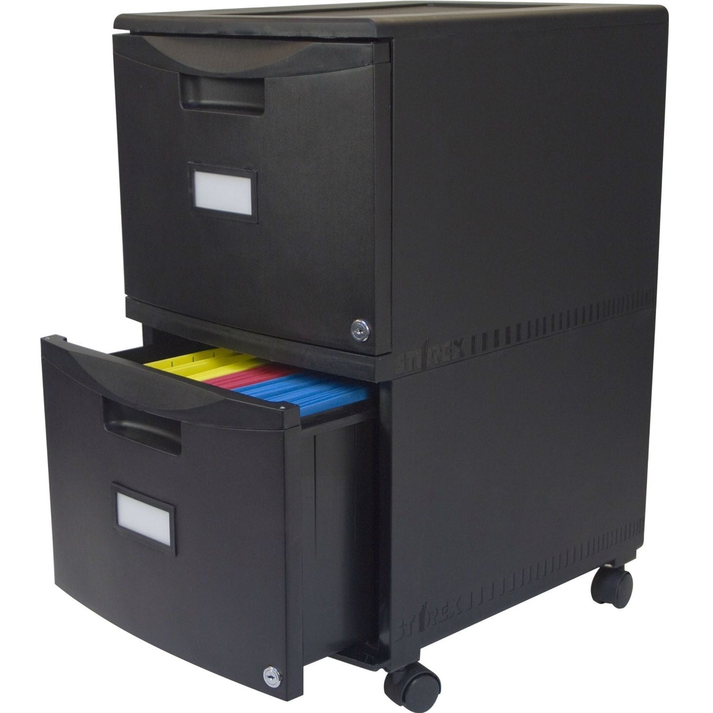 Black 2-Drawer Locking Letter/Legal size File Cabinet with Casters/Wheels LuxuryLifeWay Online Store