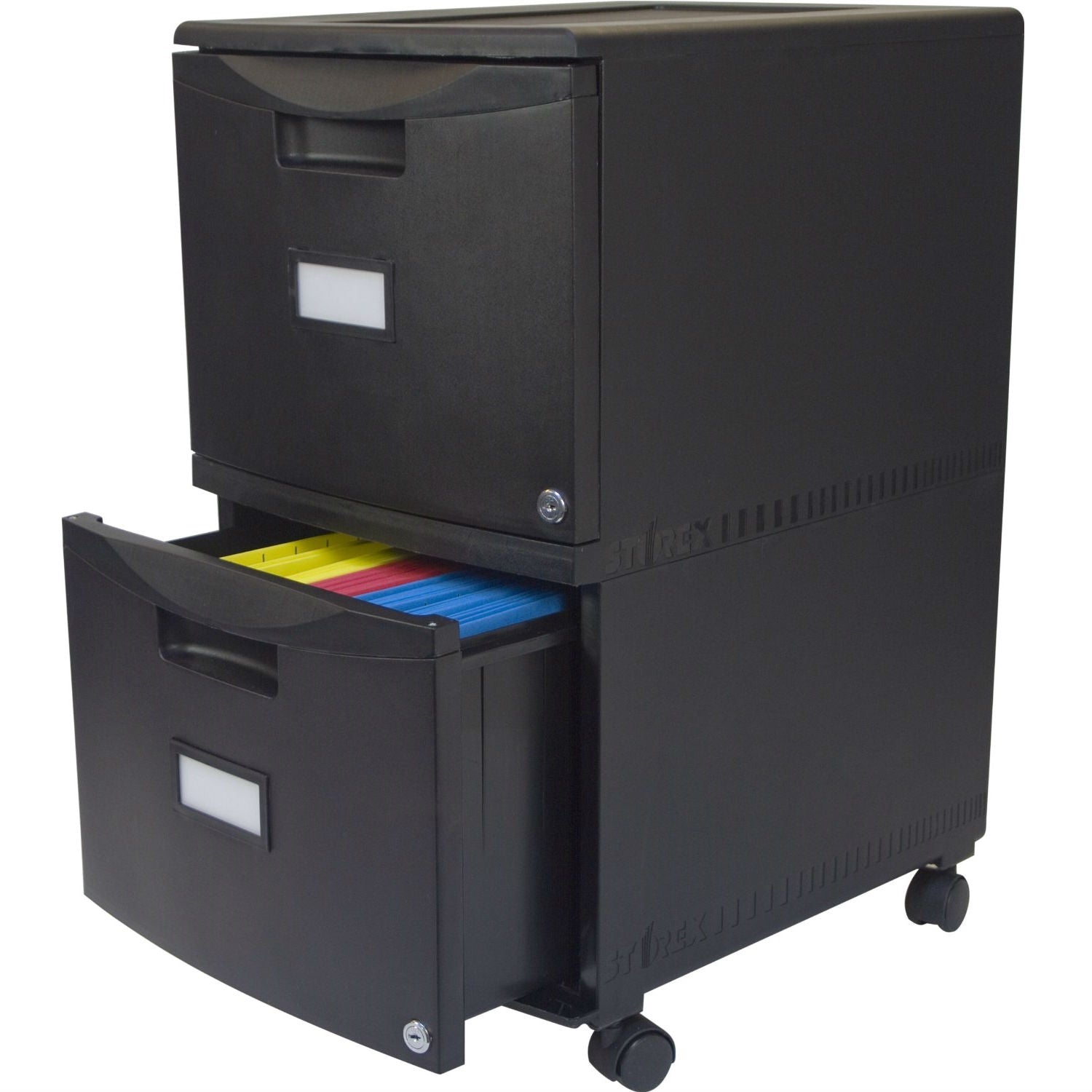Black 2-Drawer Locking Letter/Legal size File Cabinet with Casters/Wheels LuxuryLifeWay Online Store
