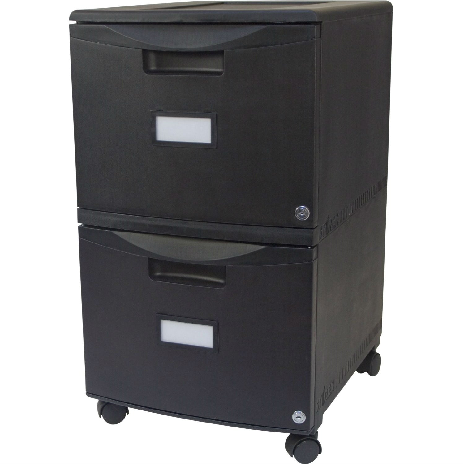 Black 2-Drawer Locking Letter/Legal size File Cabinet with Casters/Wheels LuxuryLifeWay Online Store