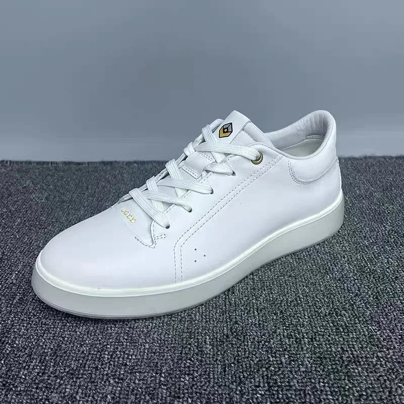 Fashion Genuine Leather Men Sneakers Breathable Comfort Classic Casual Shoes Mens Outdoor Walking Shoes Couple Footwear Pi-Mart