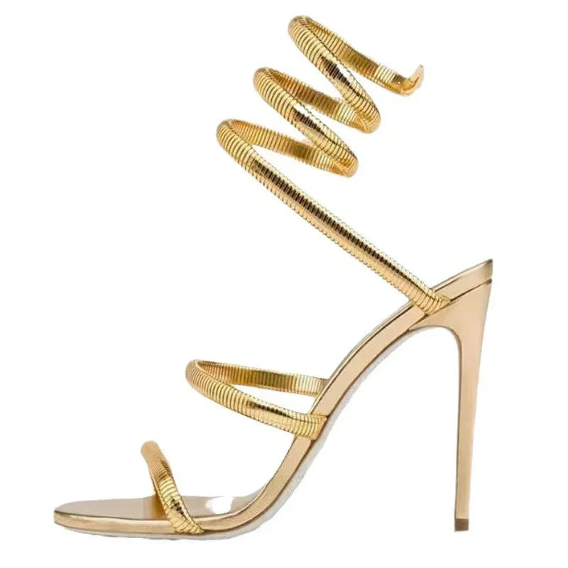 Eilyken Summer Street Style Ankle Strap Open Toe Narrow Band Women Sandals Thin High Heels Stripper Sexy Banquet Shoes LadyShow.Store