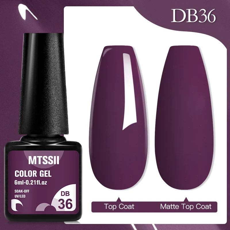 Mtssii 6ML Chocolate Color Gel Nail Polish Brown Semi Permanent UV Gel Autumn Winter Popular Soak Off Nail Art Gel Varnishes Tri Light Beauty