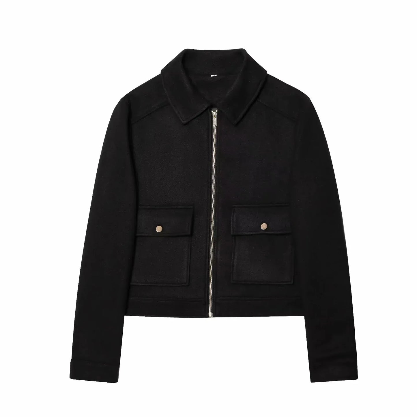 Women's Zipper Jacket Coat New Winter Long Sleeve Pocket Outerwear Coat Short Street Elegant Women's Jacket LadyShow.Store
