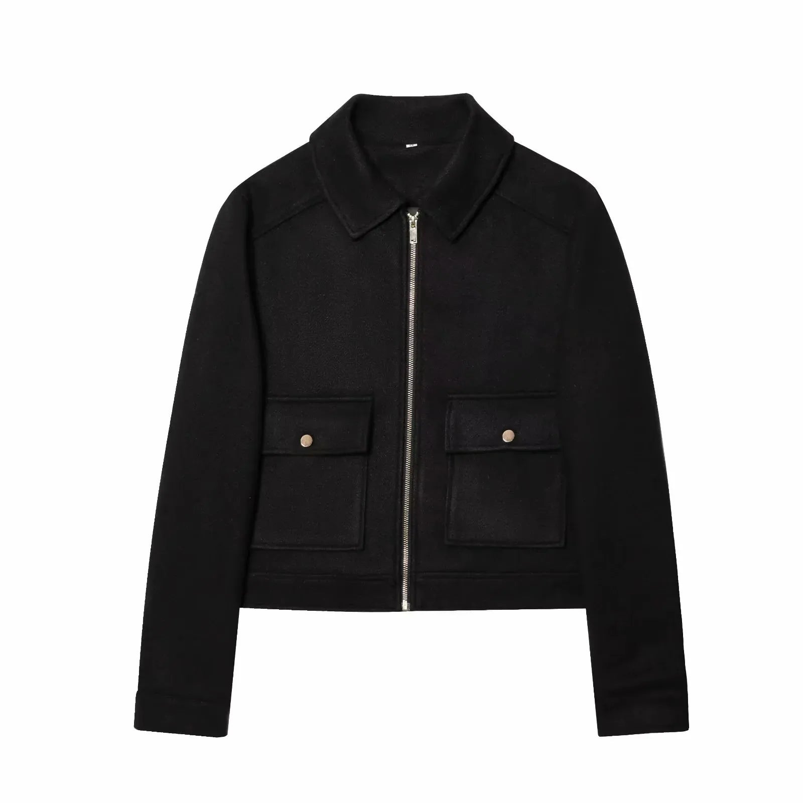 Women's Zipper Jacket Coat New Winter Long Sleeve Pocket Outerwear Coat Short Street Elegant Women's Jacket LadyShow.Store
