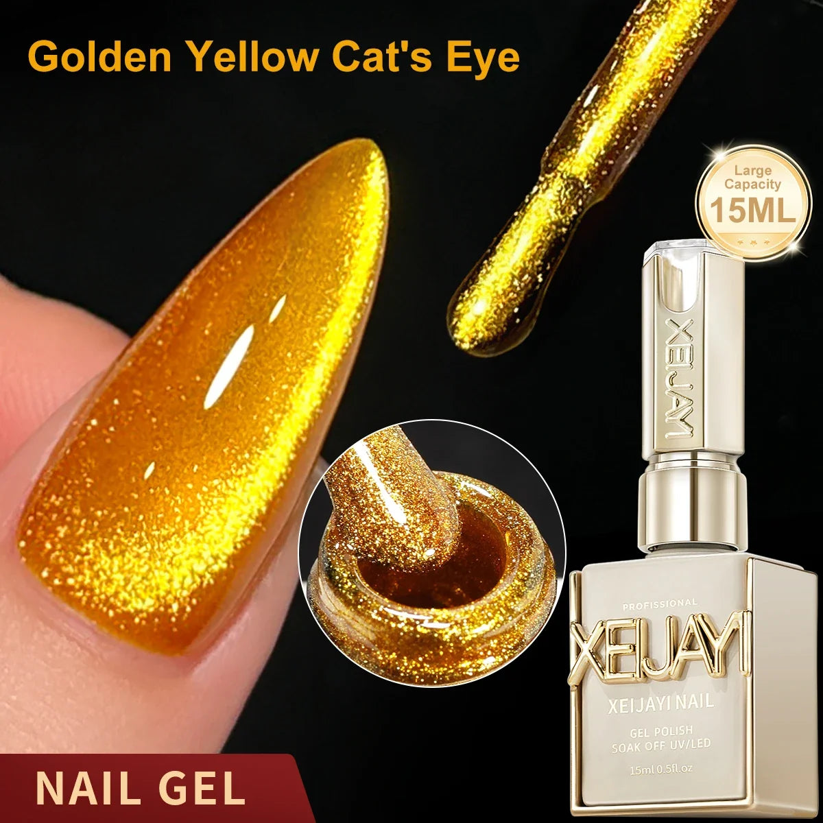 XEIJAYI 1pc 15ML Blue cat eye Nail Gel polish Semi Permanent Nail Art Soaking UV LED Nail Salon DIY Nail Salon Gel Tri Light Beauty