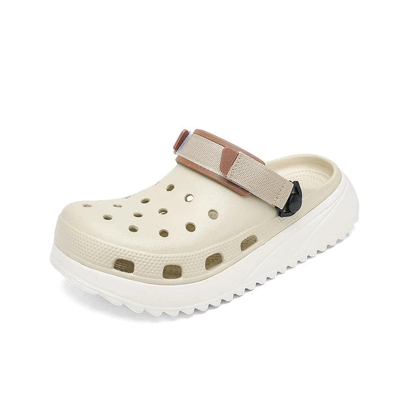 Casual Clogs Men 2026 New Trendy Summer Beach Sandals for Men Thick-bottom EVA Garden Shoes Closed-toe Fashion Slippers for Men Pi-Mart