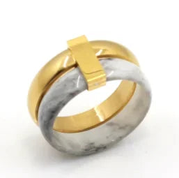 Stainless Steel Ring for Women Inlaid Zircon Rings Waterproof Romantic Fashion Jewelry Pi-Mart