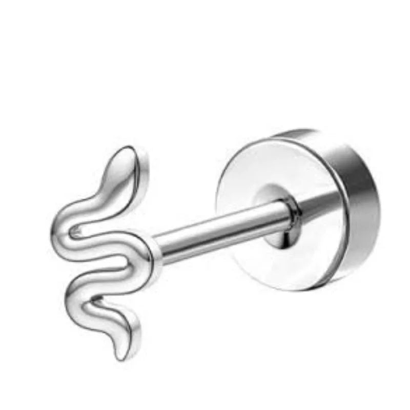 Bobisty 1pc Earrings for Sensitive Ears Surgical Stainless Steel Earrings for Women Dainty Flat Back Earring Stud Hoop Cartilage Pi-Mart