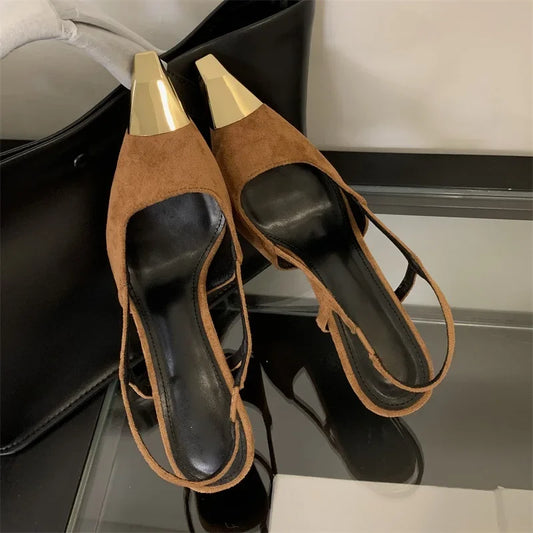 Eilyken Street Style Pointed Toe Women Pumps Fashion Slingbacks Thin High Heels Elegant Stripper Prom Ladies Sandals Shoes LadyShow.Store
