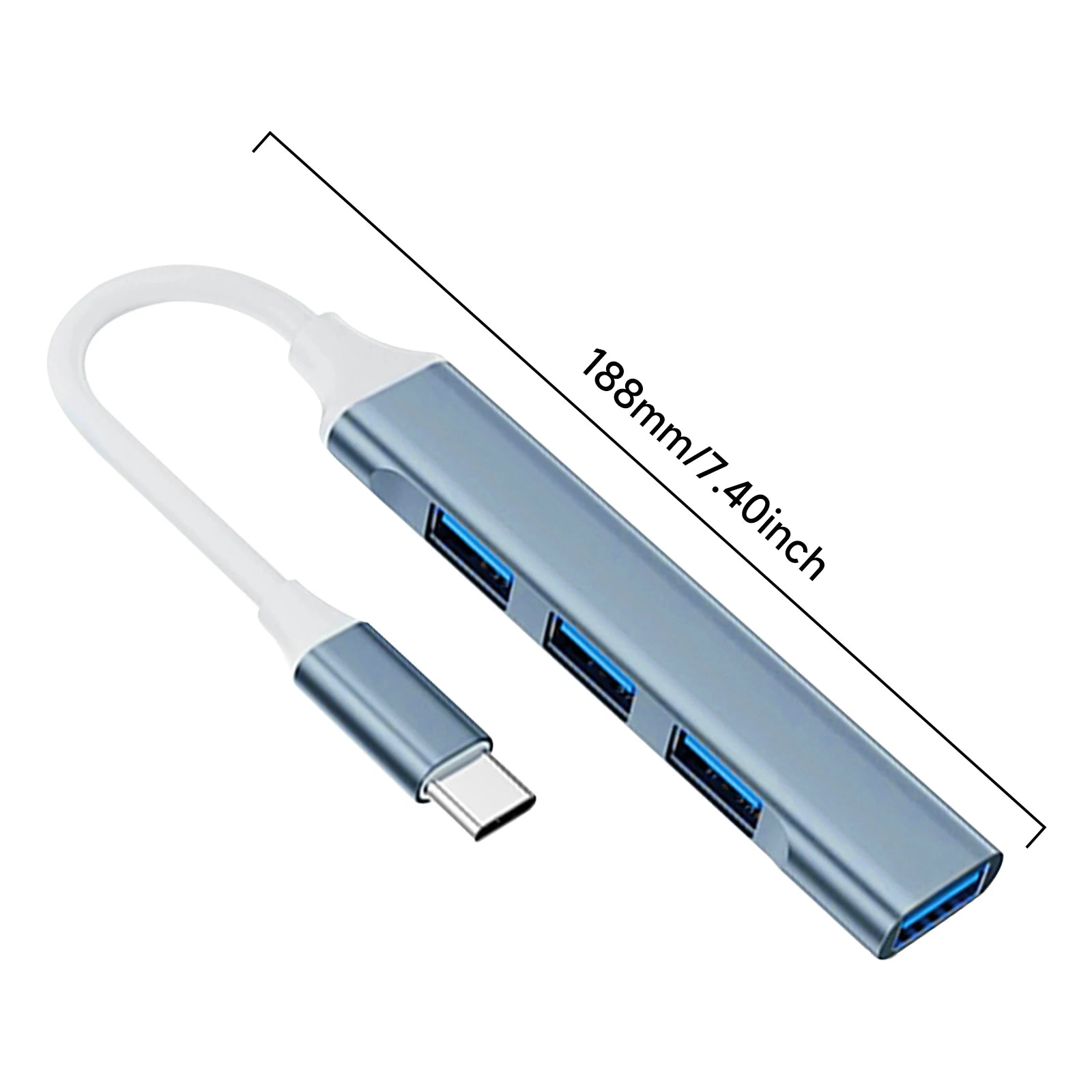 4-in-1 USB C Hub 3.0, Multi-Port OTG Adapter for Smartphones, Tablets, Laptops, Computers, Type-C Splitter Pi-Mart