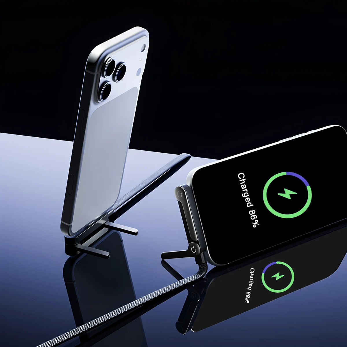 USB Type C Flat Phone Charger Fast Charging Cable C Kick Cable Stand Invisible Support Foldable Holder Charge Bracket For iPhone Pi-Mart
