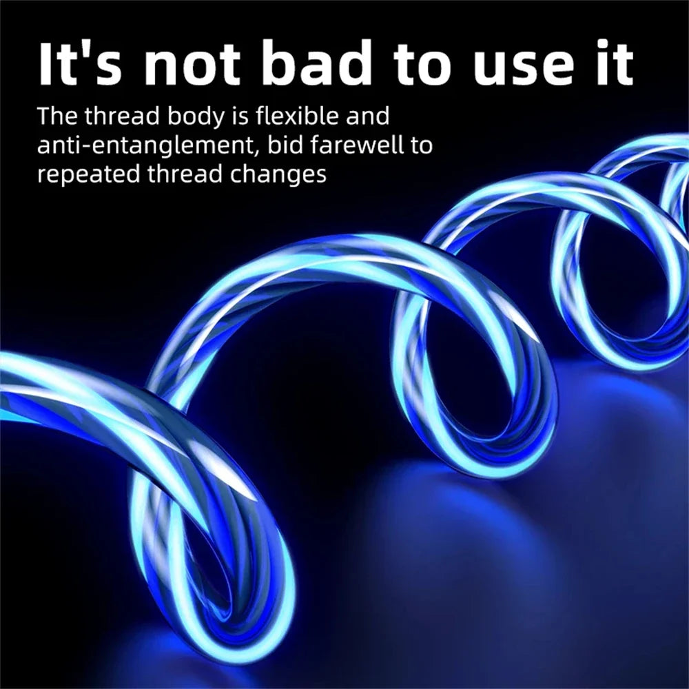 Glowing LED Light USB 3 IN 1 cable Phone Fast Charging Charger Luminous Type C Cable For Xiaomi iPhone Phone Accessories Pi-Mart