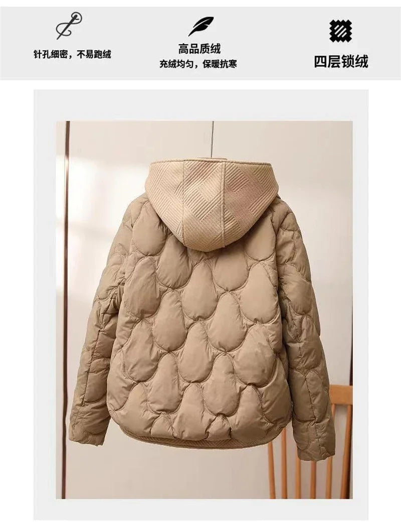 2025 Fashion Coats Korean Style Loose Cropped Coat Women Jacket Women Parkas Warm Puffer Jackets Casual Coat New Winter Clothes Pi-Mart