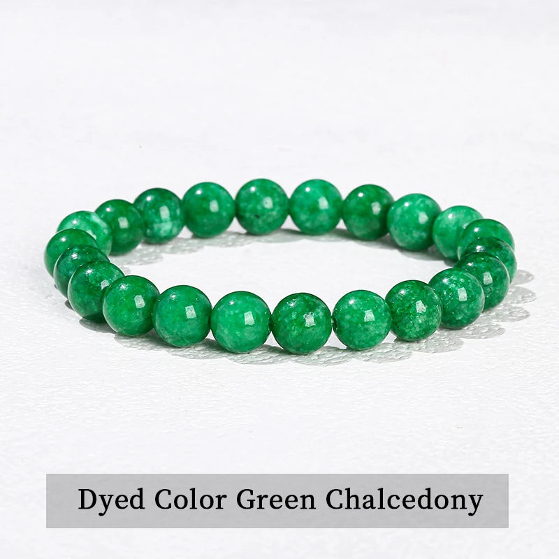 JD Natural Stone Beads Bracelet Amethyst Tiger Eye Crystal Quartz Agate Gem Beads Bangles Women Men Reiki Healling Jewelry Gift Pi-Mart