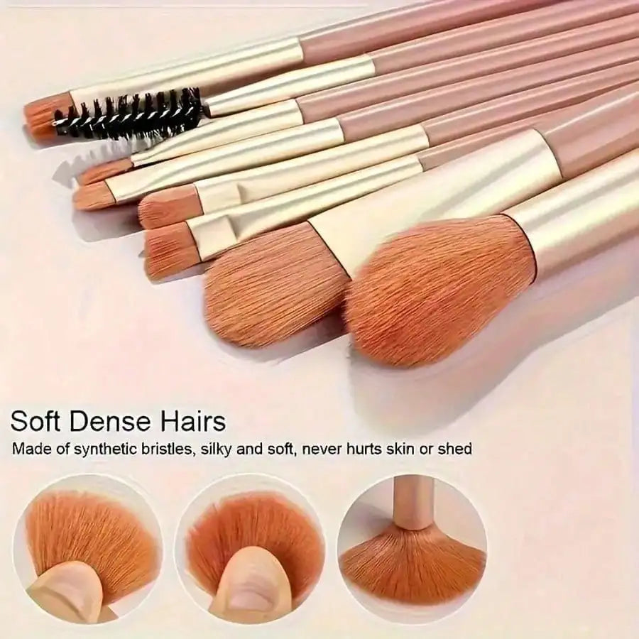 8Pcs Mini Multipurpose Makeup Brush Set Portable Cosmetic Tool For Blush Highlighter Eyeshadow Powder Concealer Daily Beauty Accessory For Women Tri Light Beauty