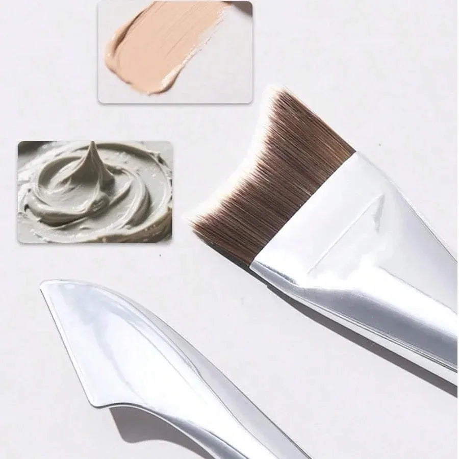 Upgraded Crescent Design Foundation Makeup Brush Ultra-thin Smooth Application Liquid Mask Spatula Makeup Brushes Beauty Tools Pi-Mart