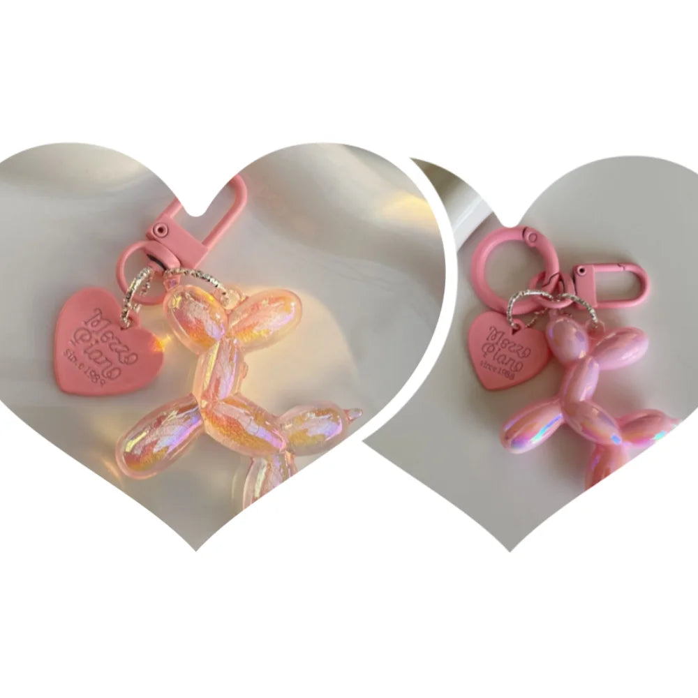 Cute Acrylic Cartoon Balloon Dog Keychains for Women Y2K Bag Pendant Couple Car Key Chains Jewelry Gift Decoration Accessories Pi-Mart