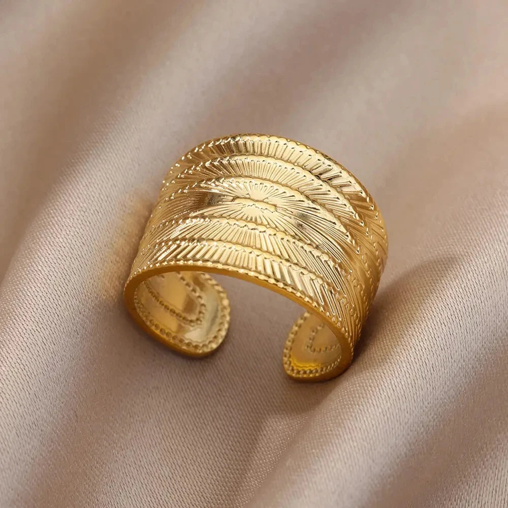 316L Stainless Steel Rings for Women Gold Color Never Fade Luxury Classic rings wedding couple rings Jewelry Free Shipping Pi-Mart