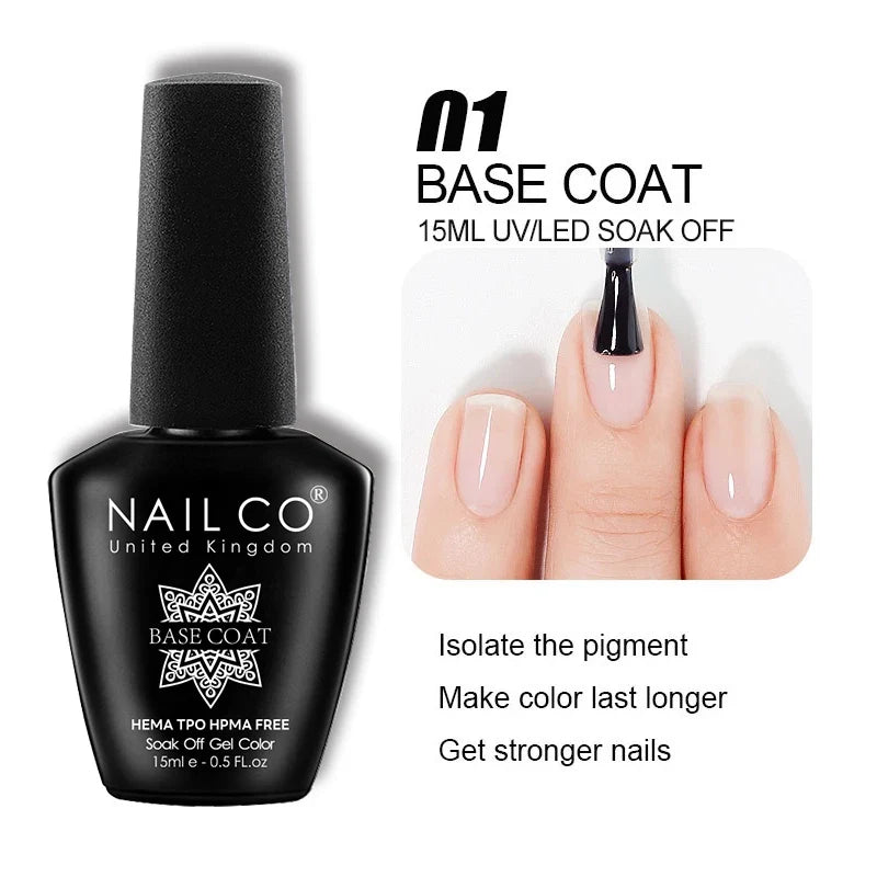 NAILCO 15ml Nails Art Gel Lack Polish Summer Hybrid Nail Varnish Manicure UV Top Coat Base HEMA TPO FREE Esmalte Nail Gel Polish Tri Light Beauty