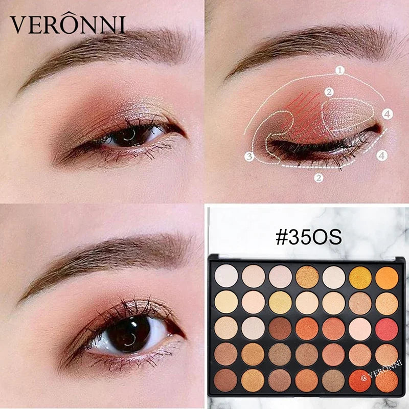 35 Color Eyeshadow Tray Daily Makeup Matte Lasting Nightclub Eyeshadow Pearl Fine Shimmer Waterproof Is Not Easy To Faint Pi-Mart