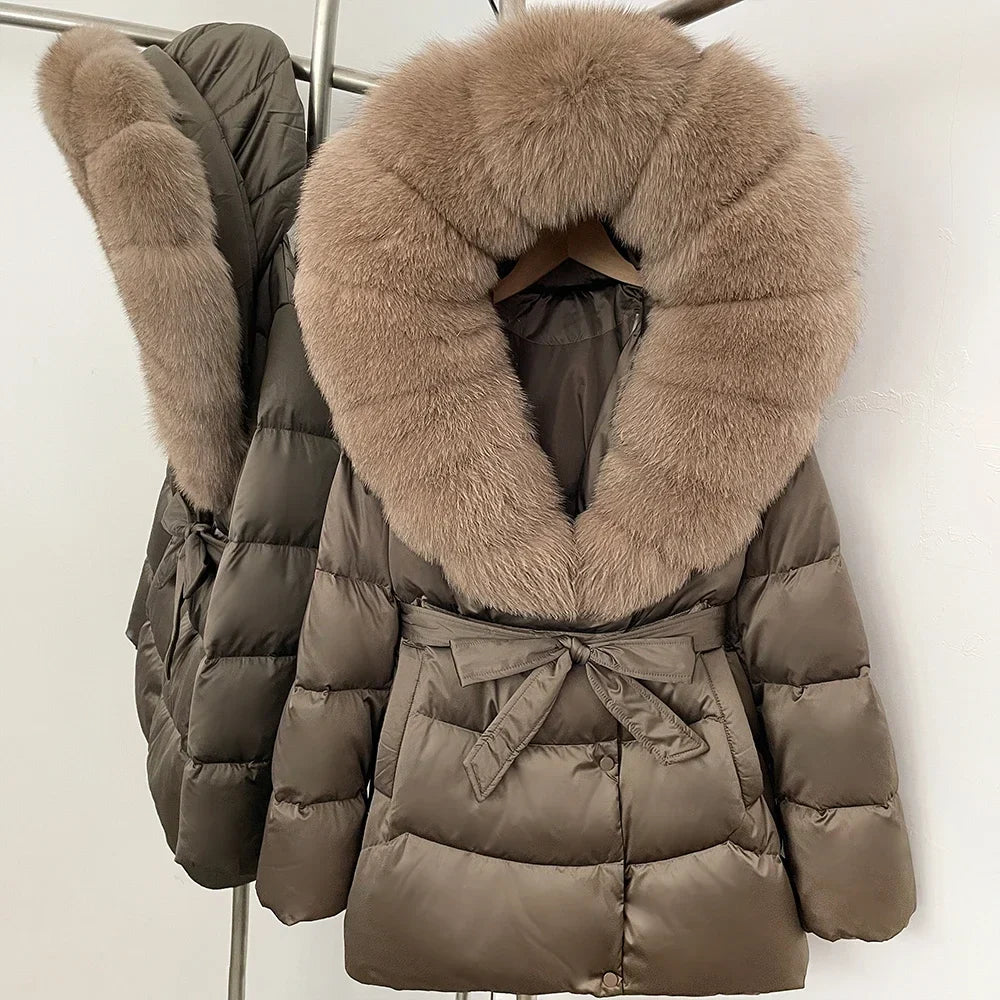 Natural Fur Collar Down Jacket Women Winter 2026 High Quality Duck Down Puffer Parka Windproof Warm Down Coat Outerwear New LadyShow.Store