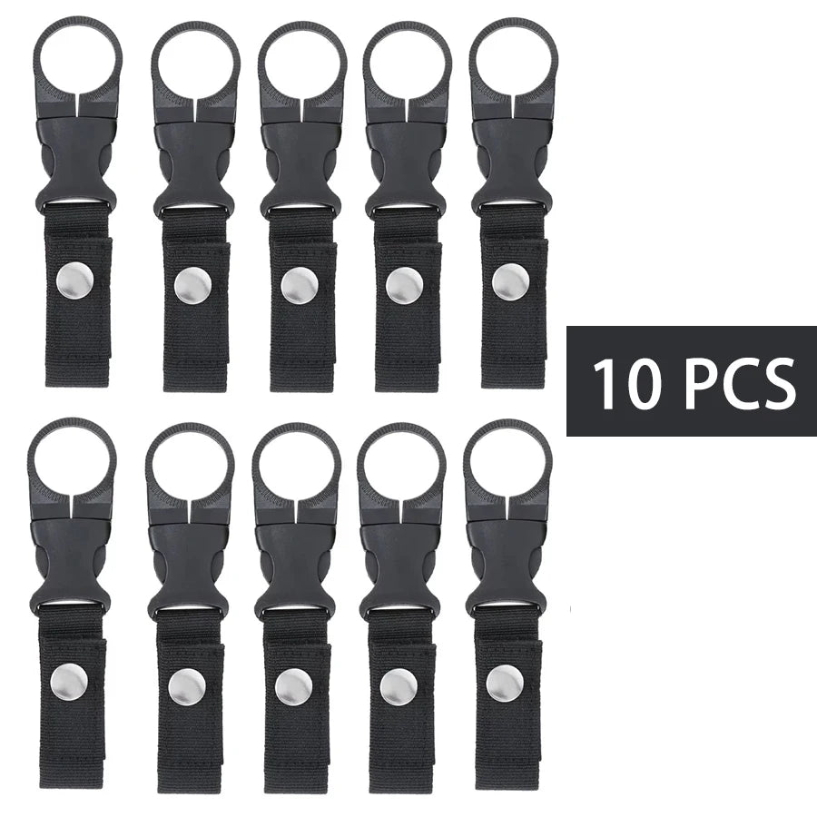 Webbing Water Bottle Holder Climbing Carabiner Belt Backpack Hanger Hooks Clip Multifunction Water Bottle Nylon Buckle Hook Clip Pi-Mart