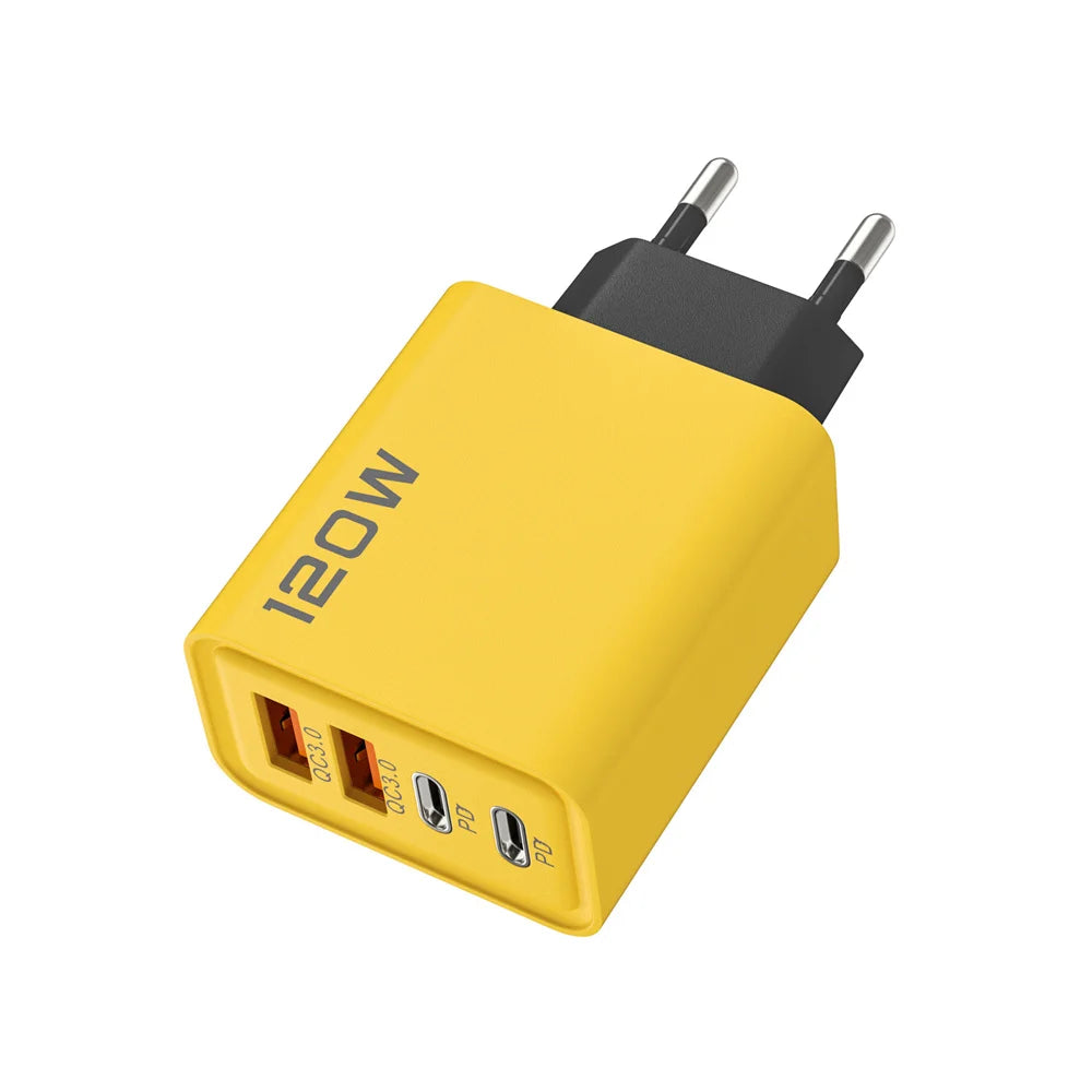 120W USB Type C Charger Mobile Phone Fast Charger Adapter For iPhone Samsung Xiaomi Quick Charge 3.0 EU/US/UK Plug Wall Charger Pi-Mart
