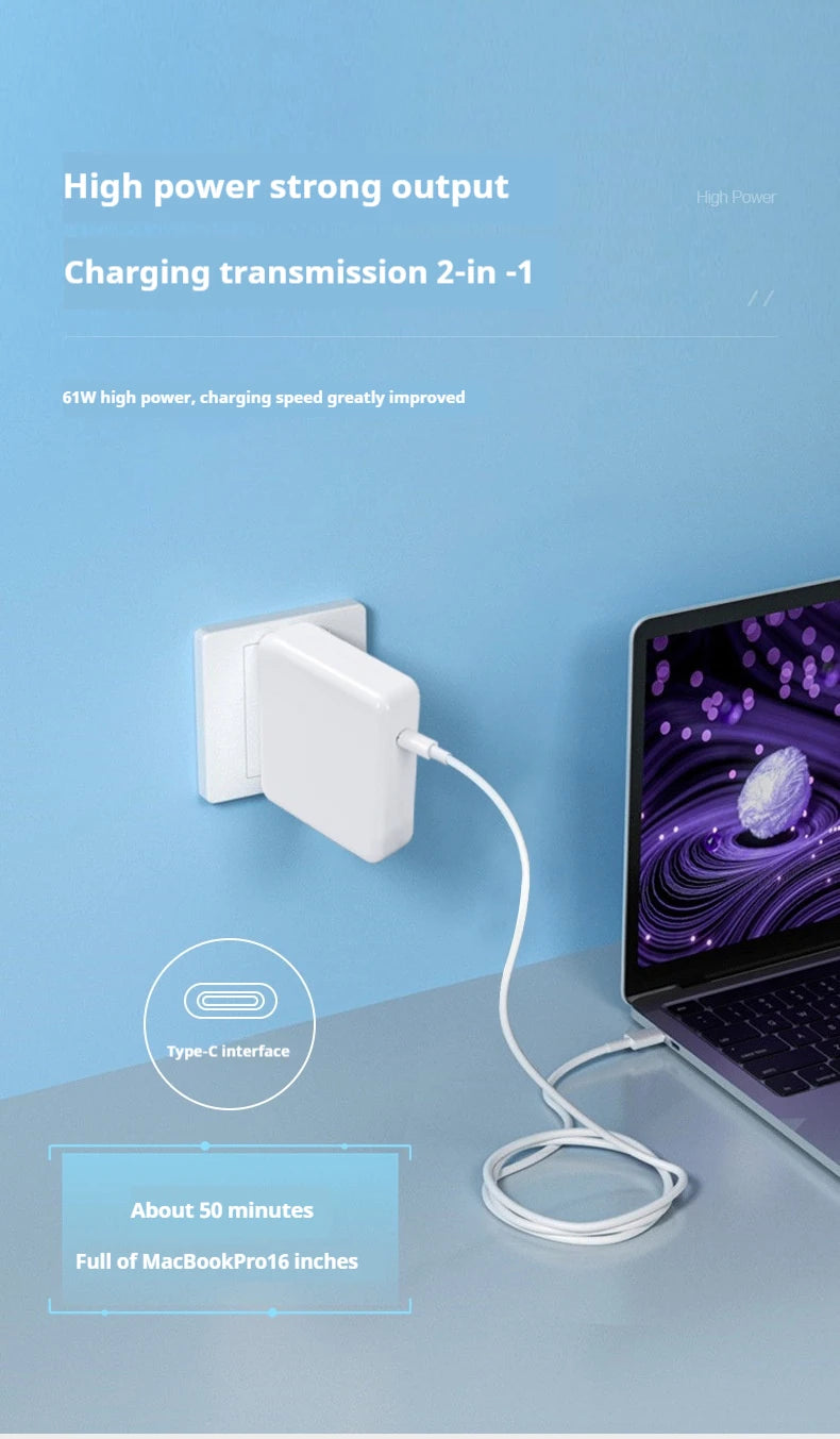 30W 61W 87W 96W USB C PD Charger Power Ac Adapter for MacBook Pro16 15 13 Inch New Air 13 Inch 2020/2019/2018 Works with Type C Pi-Mart