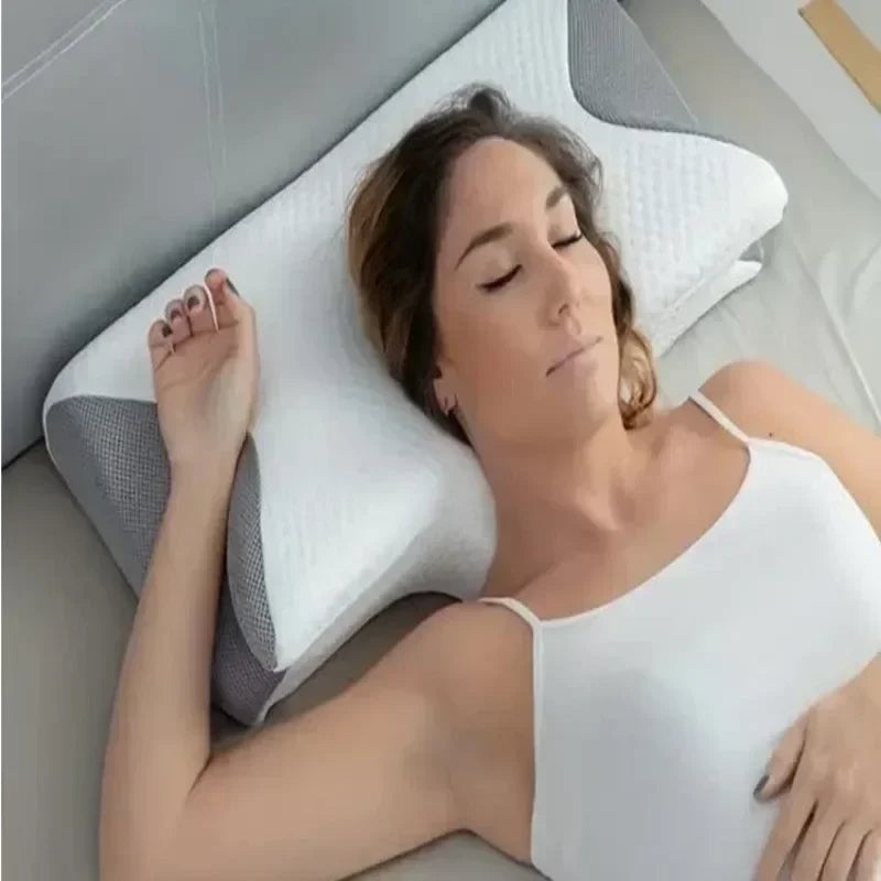 Sleep Memory Pillow Butterfly Memory Foam Neck Pillows Contoured Sleep For Neck Pain Relief Stomach Support Comfortable Pillow Pi-Mart