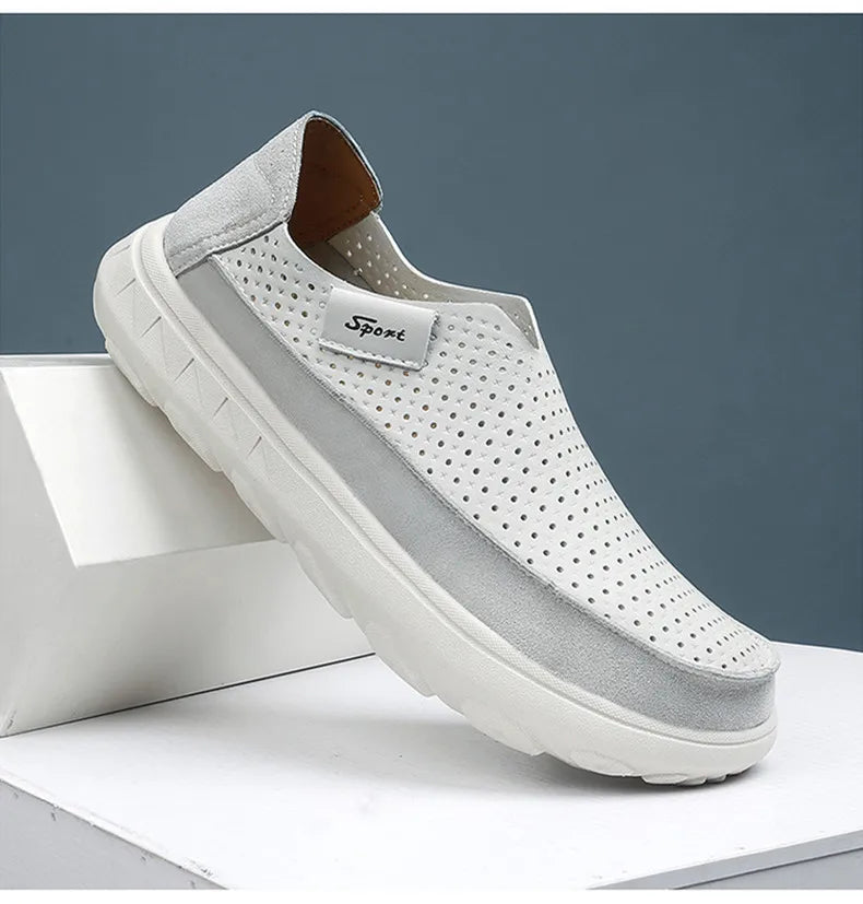 2026 New Men's Casual Shoes Fashion Comfortable Men's Shoes High Quality Leather Men Driving Shoes Handmade Flat Shoes Size 46 Pi-Mart