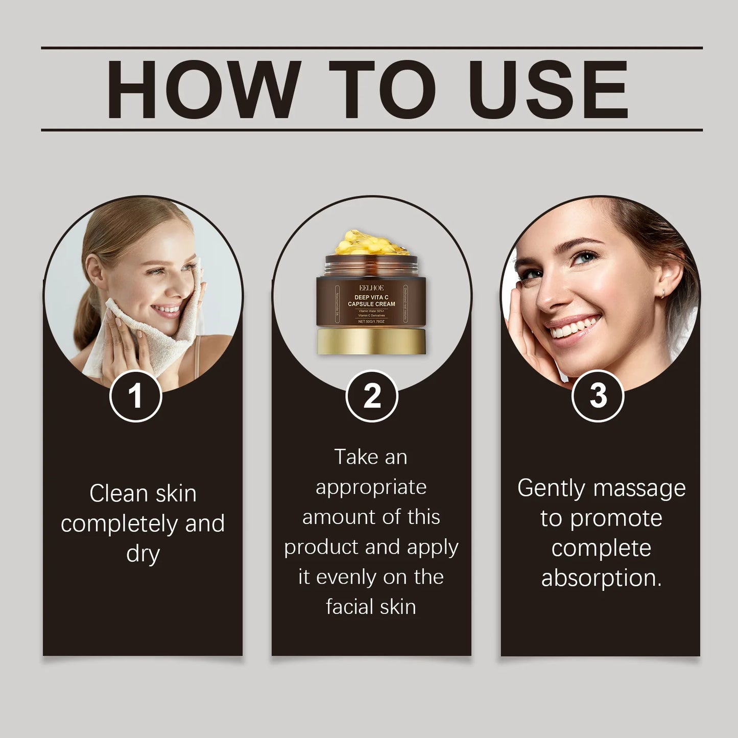 Vitamin C Capsules Facial Moisturizing Cream Melanin Removal Rejuvenate Skin Lightening Wrinkles Remover Brightening Face Cream Pi-Mart