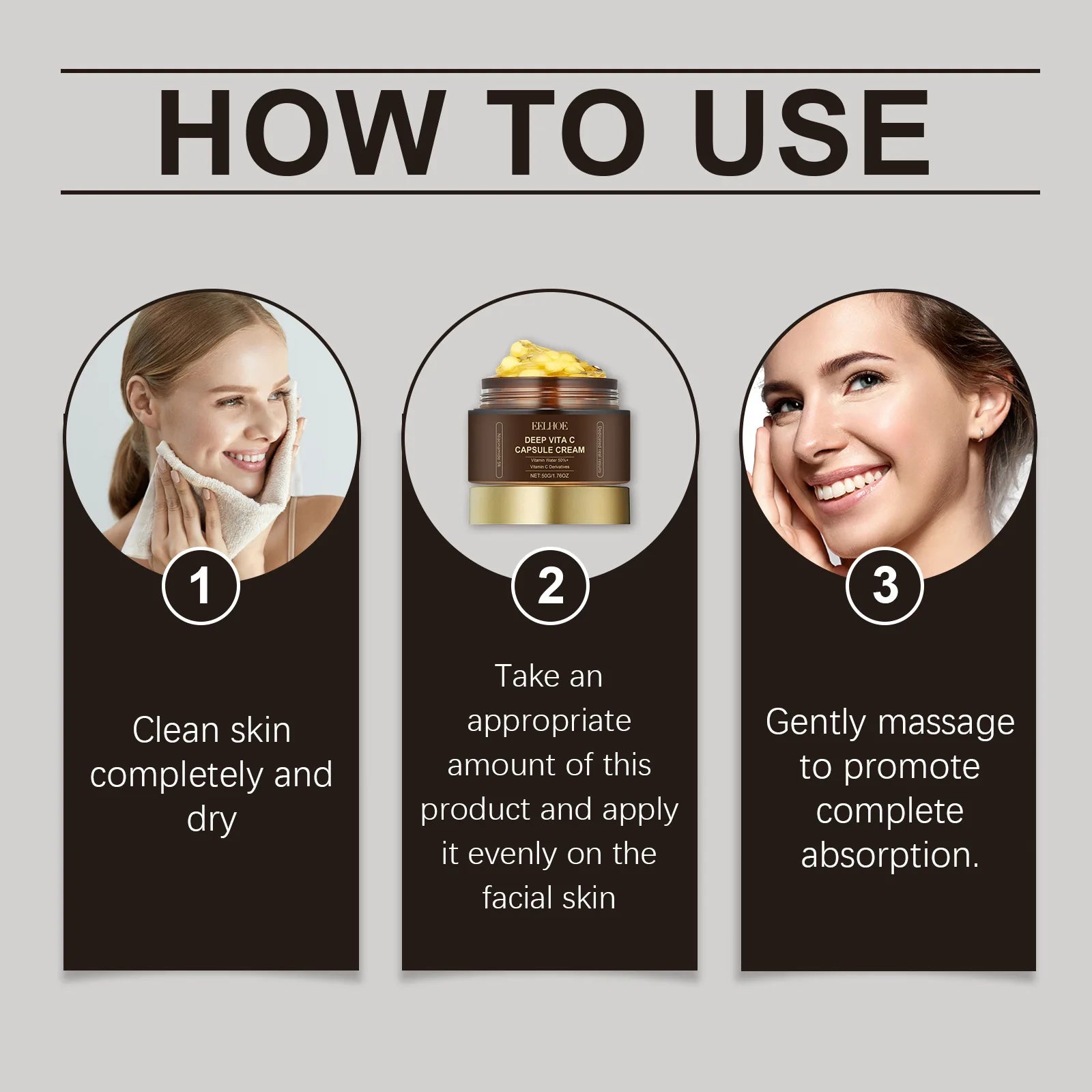 Vitamin C Capsules Facial Moisturizing Cream Melanin Removal Rejuvenate Skin Lightening Wrinkles Remover Brightening Face Cream Pi-Mart