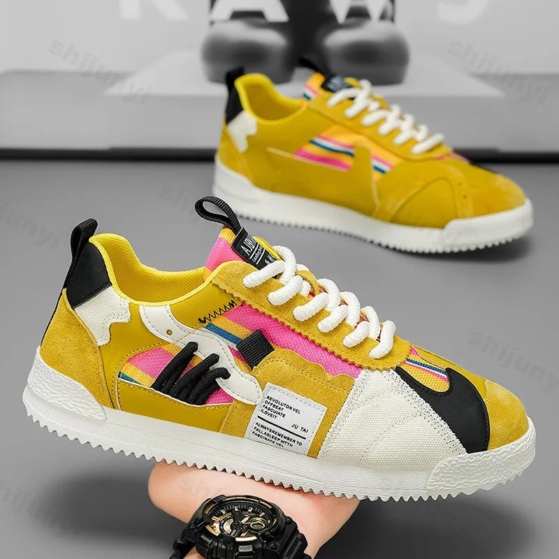 Large Size Men's White Sneakers Autumn Comfortable Non Slip Running Shoes Luxury Soft Sole Fashion Lace Up Outdoor Casual Shoes Pi-Mart