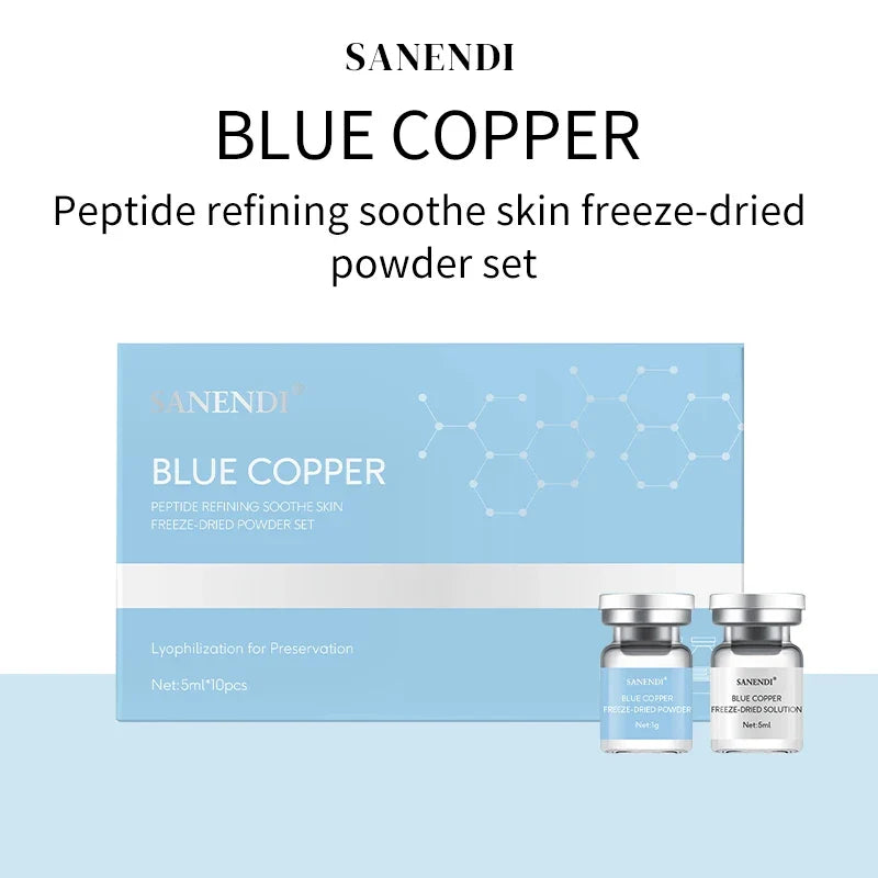 10Vials Copper Peptide Hyaluronic Acid Serum CICA B5 Facial Essence Hydration Korean Skin Care Original Sanendi Beauty Products Tri Light Beauty