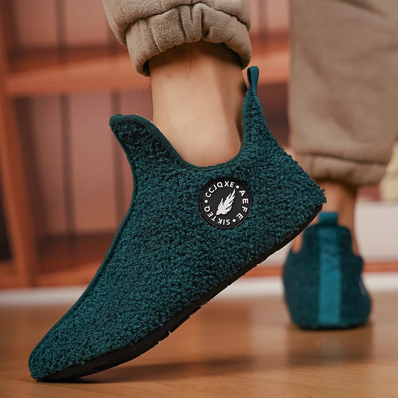 New Men Winter Slippers High Quality Light Weight Disign Shoes Fashion Women Plush Slipper Warm Slip on Casual Shoe for Couples Pi-Mart