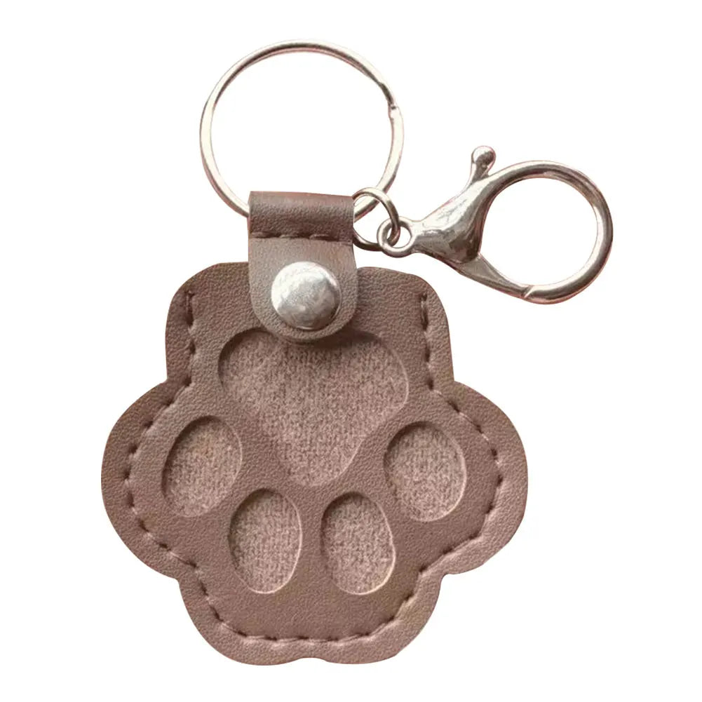 Adorable Paw Print Keychains Commemorative Pet Hair Storage Bag Keychain Cat Dog Fur Container Pendant for Pet Lovers Pi-Mart