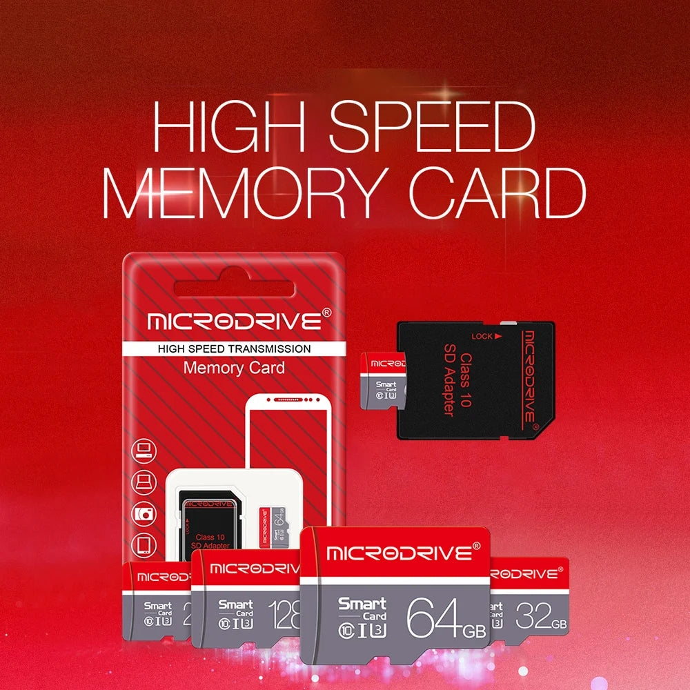 High Speed Mini SD Memory Card 256GB Class 10 Micro TF Flash USB Pen Drive Card 4GB 8GB 16GB 32GB 64GB 128GB for Smartphone Pi-Mart