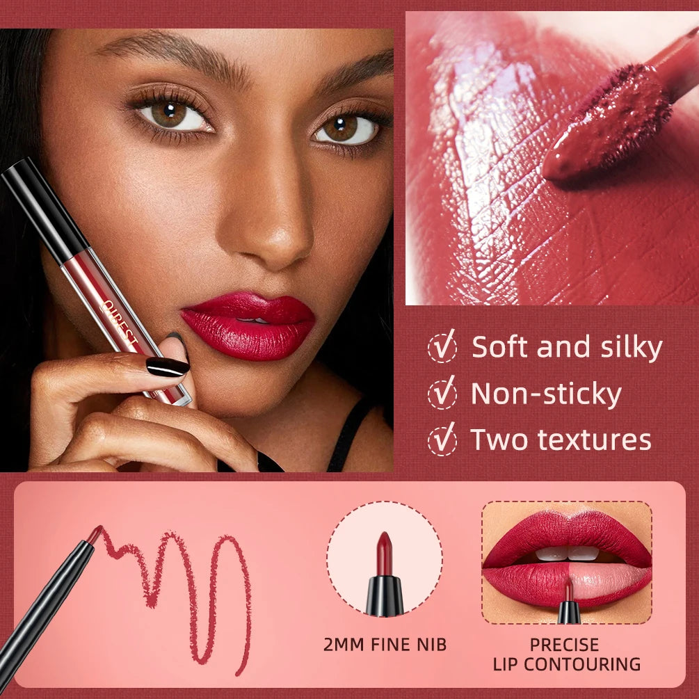 3pcs Matte Liquid Lipstick+Lip Liner Set Lip Glaze Makeup Nude Black Red Velvet Lip Gloss Long Lasting Lip Tint Cosmetics Kits Pi-Mart