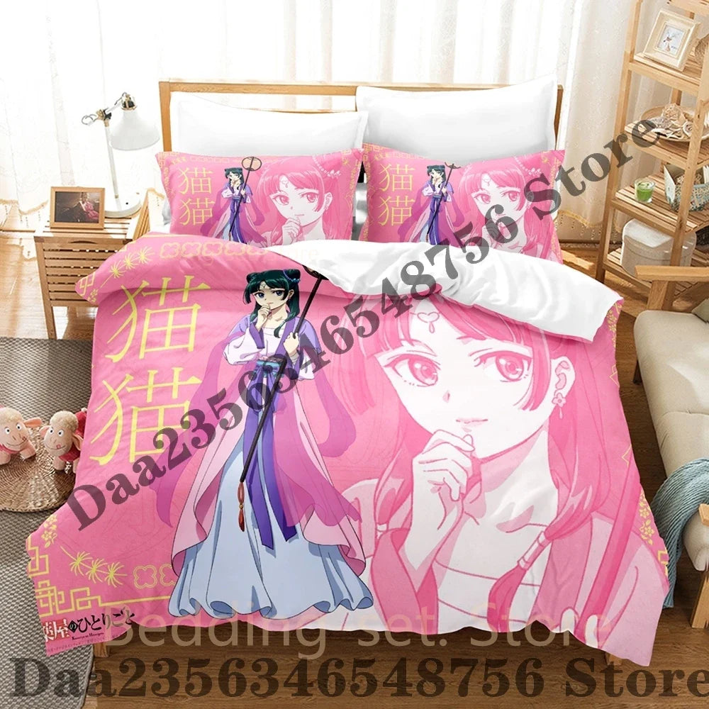 2026 The Apothecary Diaries Bedding Set Single Twin Full Queen King Size Bed Set Bedroom Duvetcover Sets Anime Bed Sheet Set LadyShow.Store