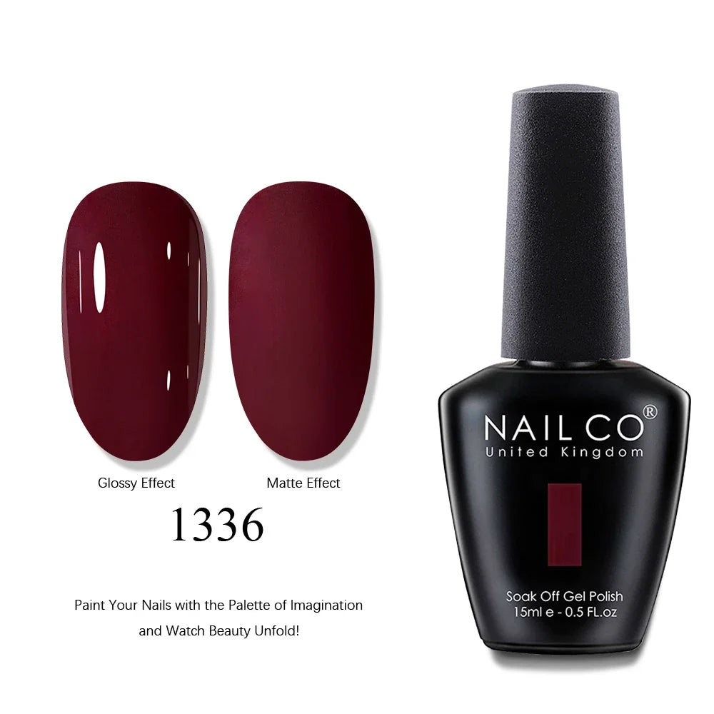 NAILCO 15ml Brown Nails Art Red Color Gel Nail Polish Semi-permanent UV Gel Polish Coffee Manicure Chocolate Hybrid Nail Varnish Tri Light Beauty