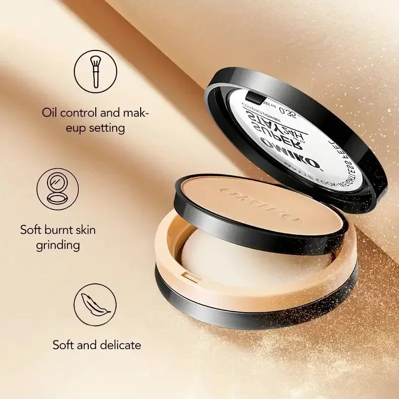 Loose Powder 3Colors Face Pressed Powder Long Lasting Oil Control Makeup Mineral Powder Natural Concealer Contour Face Cosmetics Tri Light Beauty