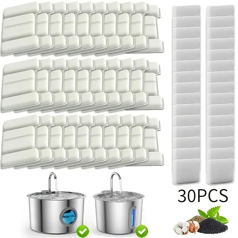 15/30pcs Cat Water Fountain Filter- Suit for Cat Dog Pet Water Fountain Cat Fountain Filter Replacement For TY09/TY10(2.2L/3.2L) Pi-Mart