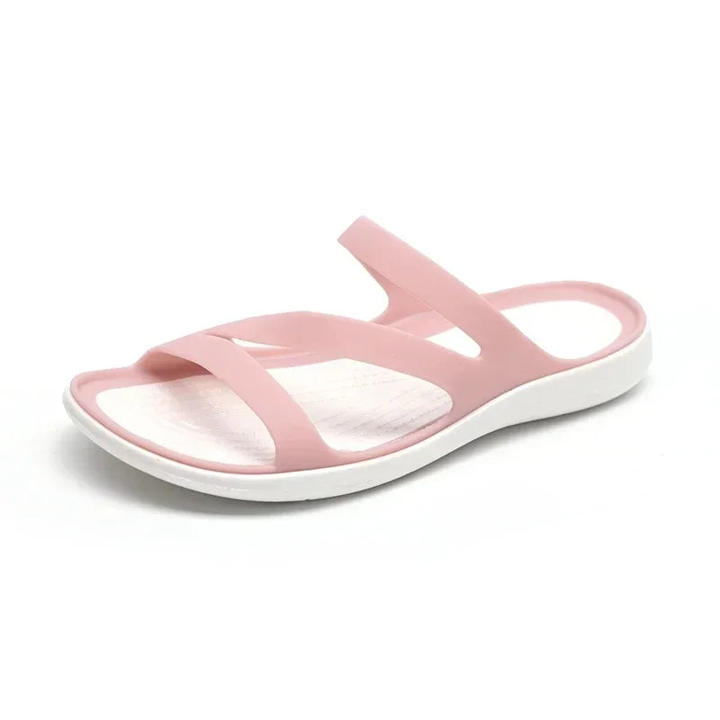 Women Summer Slippers Platform Flat Low Heel Peep Sandals Toe Black Slides Casual Beach Outdoot Female Ladies Jelly Shoes LadyShow.Store