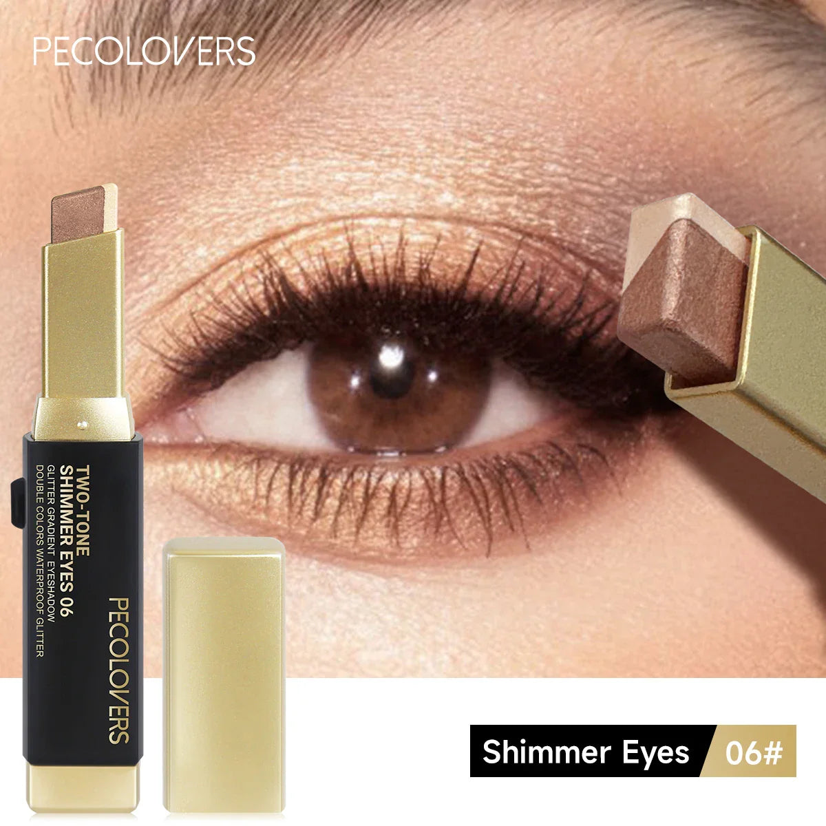Double Color Eyeshadow Stick Glitter Highlight Shadow Stick Eye Makeup Waterproof Lasting Shimmer Metallic Eyeshadow Makeup LadyShow.Store