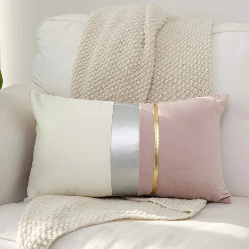 Luxury Velvet Cushion Cover, Patchwork Design Pillow Case, Home Decor, Sofa Pillows, 45x45cm, 30x50cm Pi-Mart
