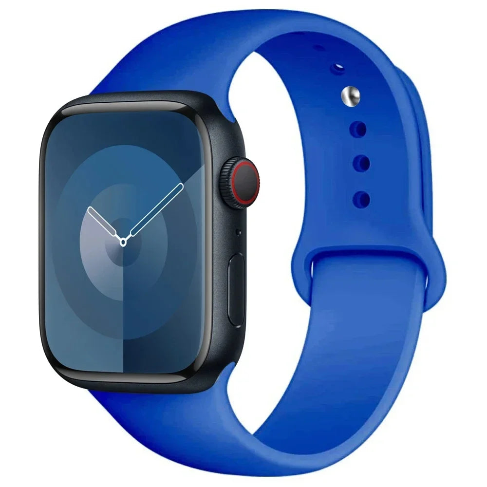 Silicone Band For Apple Watch strap 44mm 45mm 40mm 41mm 42-38mm 45 mm sport bracelet iwatch series 8 7 6 5 4 3 SE 9 Ultra 2 49mm LadyShow.Store