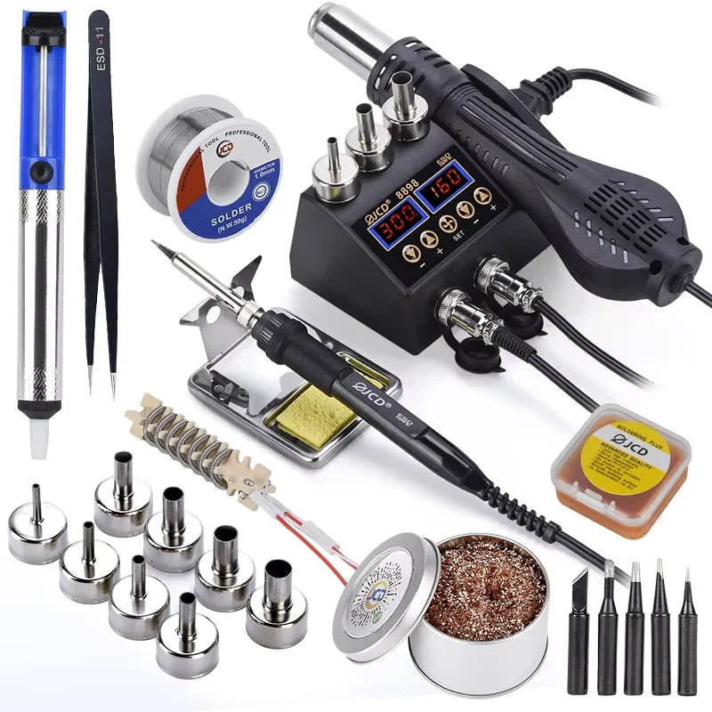 2 in 1 750W Soldering Station LCD Digital display welding rework station for cell-phone BGA SMD PCB IC Repair solder tools 8898 LadyShow.Store