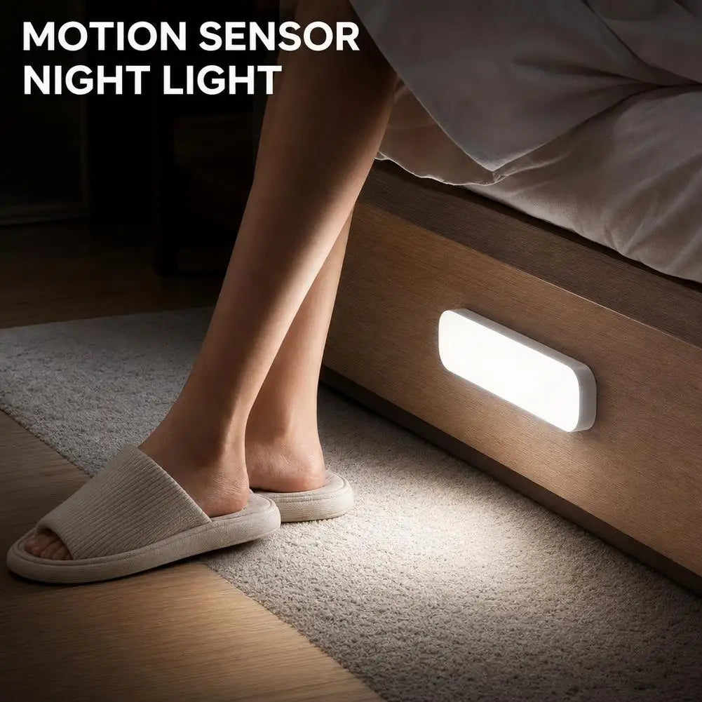 LED Motion Sensor Night Light USB Rechargeable Magnetic Under Cabinet Lighting Wireless Closet Lamp For Kitchen Wardrobe Pi-Mart